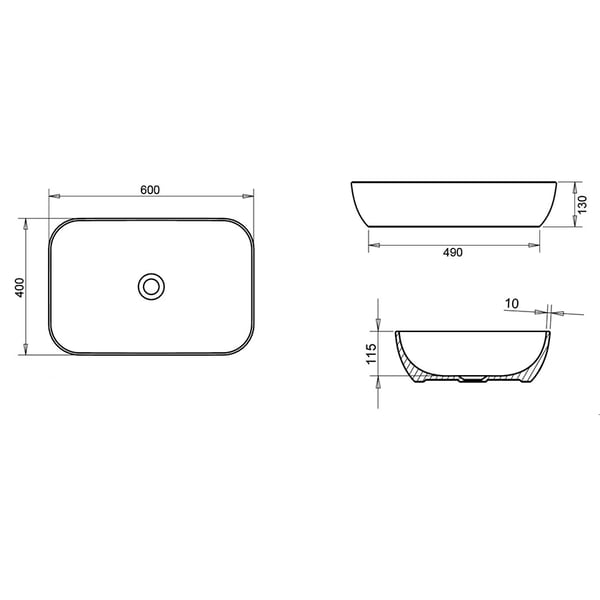 Νιπτήρας Lof White 60x40 LOF060
